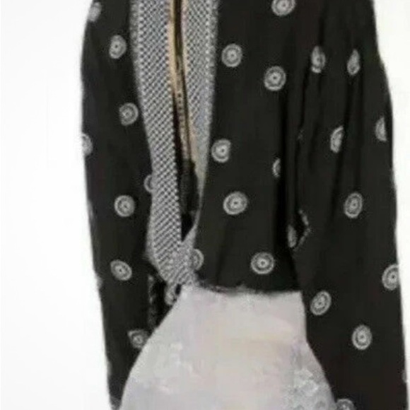 Free People Black and Purple Circular Pattern Blouse - Picture 5 of 5